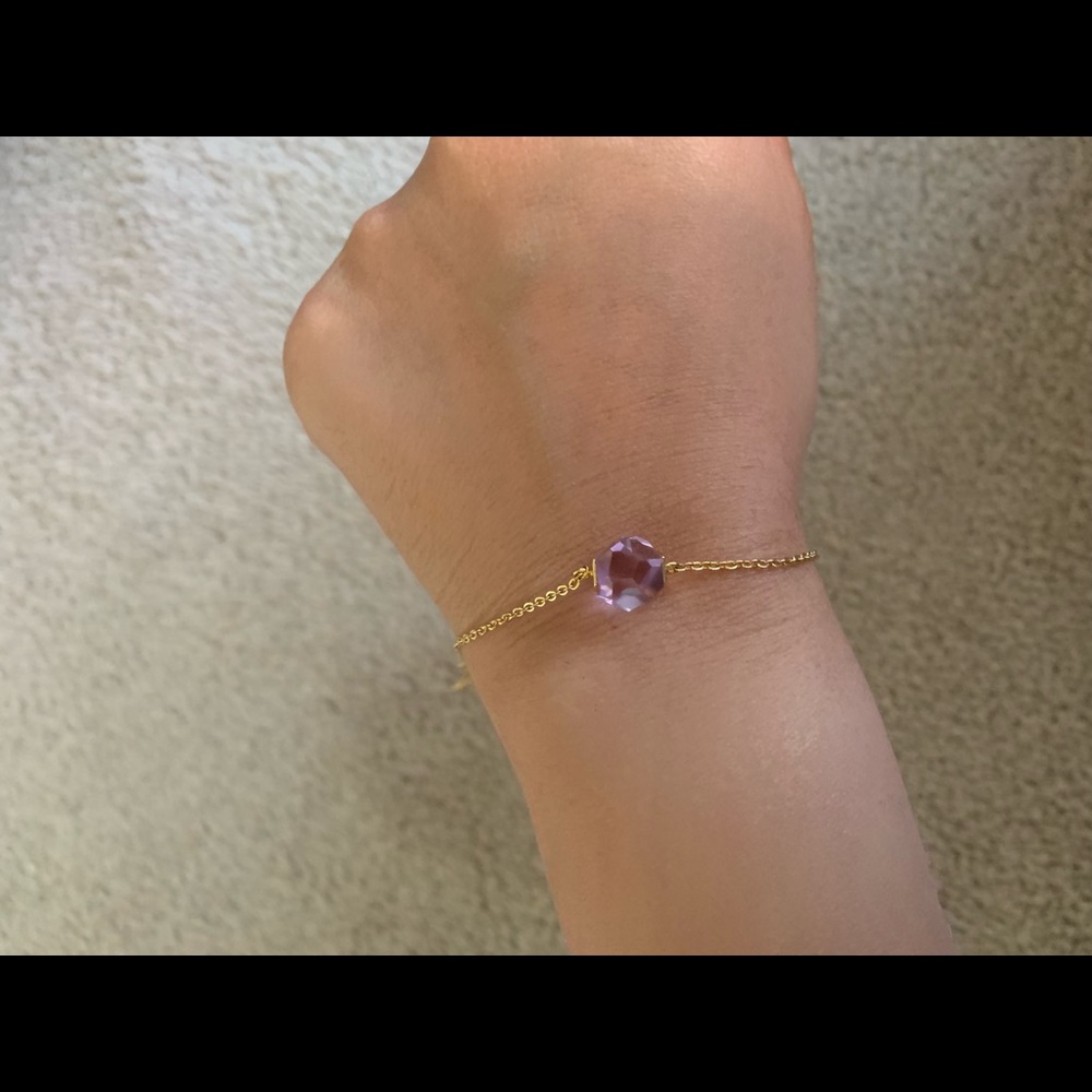 Swarovski amethyst gold bracelet - Picture 3 of 6